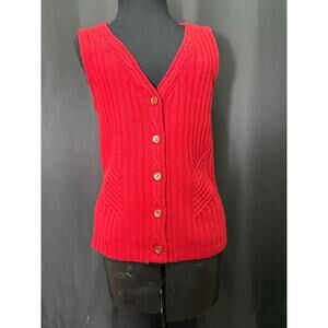 Vintage Pendleton Woolen Mills Red Classic Vest Woman's Small, Button Up